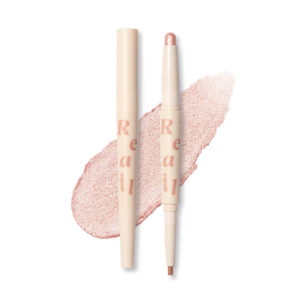 espoir Liner Real Eye Dual Stick Champagne Beam Dual Type Stick Eyeshadow Makeup Liner Korean Cosmetics espoir Official Under-Eye #01 1.45g 2-Step