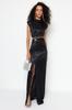 Women's Fashion New Evening Dress & Graduation Dress Black Long Evening Dress
