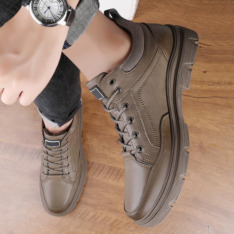 Высококачественные походные ботинки для активного отдыха, мужские ботинки, зимние ботинки, мужские повседневные ботинки на шнуровке с низким верхом, из натуральной кожи, мужские кроссовки