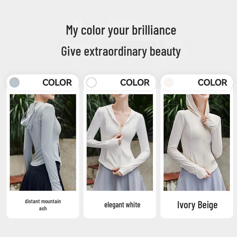 Женская солнцезащитная куртка с капюшоном из ледяного шелка UPF50+ - Летний спортивный уличный топ с защитой от УФ-лучей