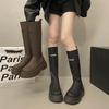 Ботинки рыцарские до колена на толстой подошве женские осенне-зимние ботинки женские 2025 новые популярные весенне-осенние ботинки