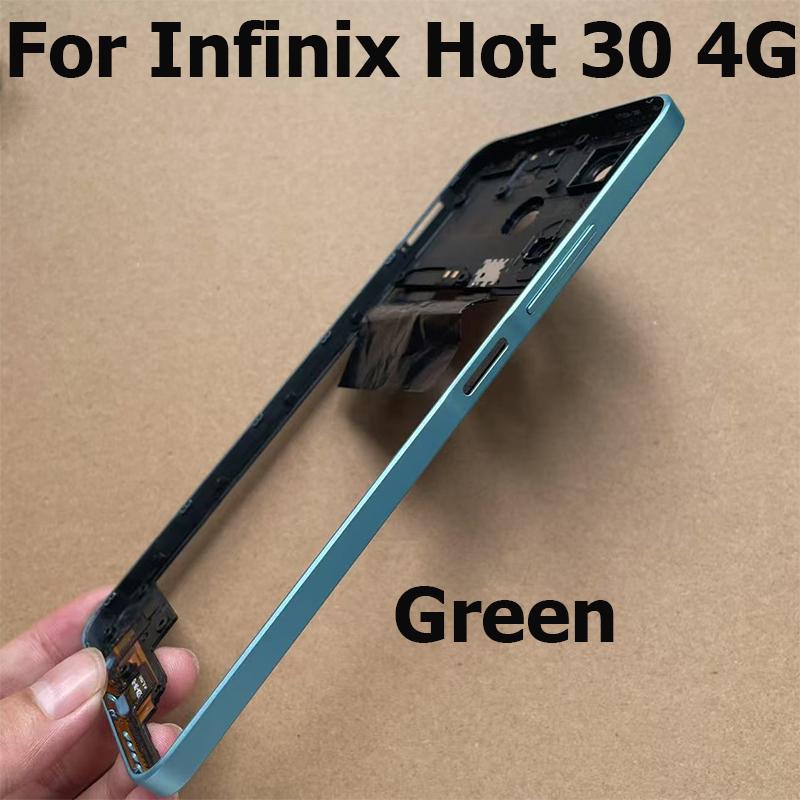 Для Infinix Hot 30 4G Средняя рамка Передняя рамка Задний корпус LCD Держатель Задняя панель Шасси X6831