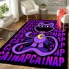 1Pc Purple Cat Nap Rug, Office Carpet Indoor Outdoor Doormat, Non-Slip Soft, Living Room, Christmas Halloween Gift. M92886
