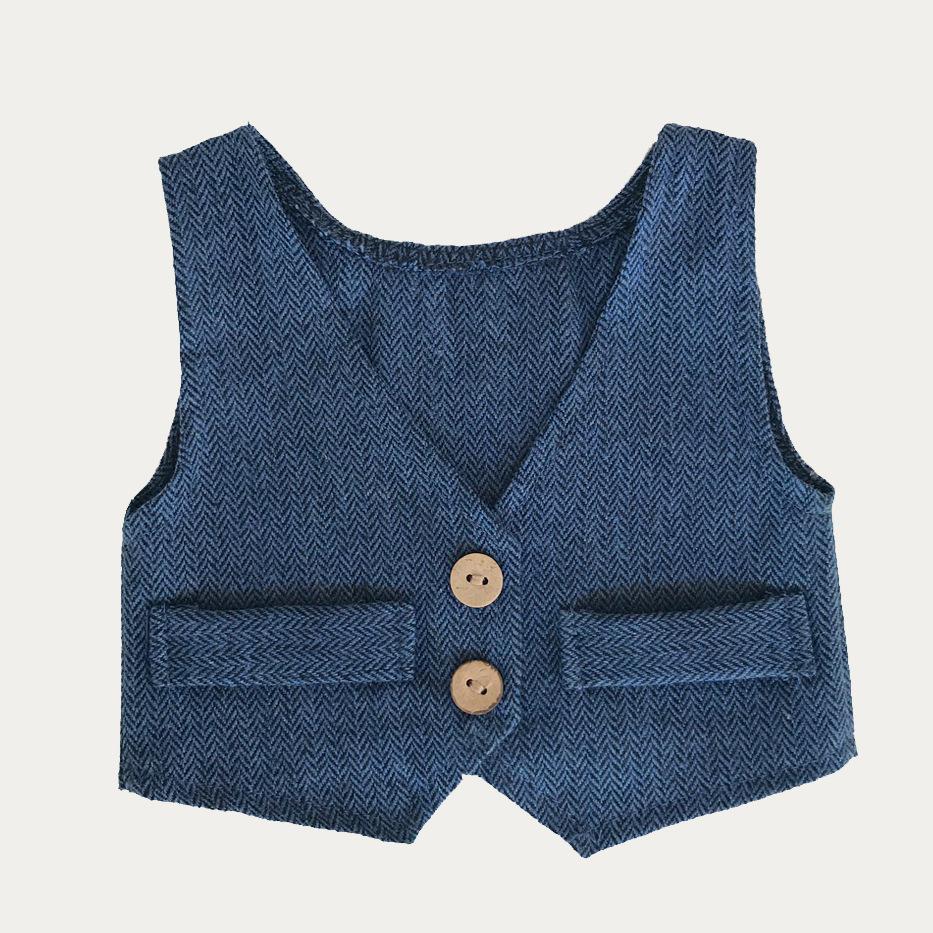 Newborn Photography Clothing Newborn Photo Poses and English Style Baby Vest for One Month Olds All Seasons Stripes Coffee