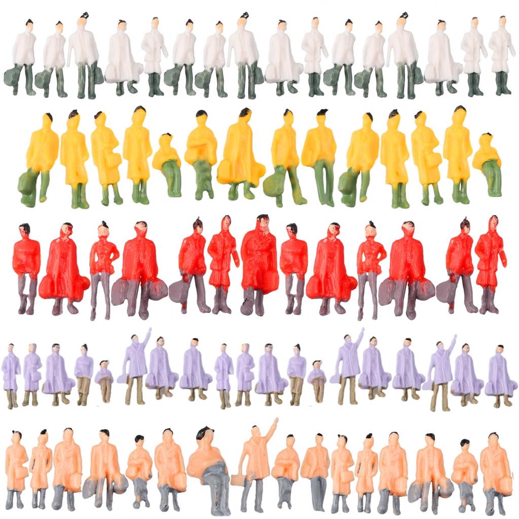 Engaging HO Scale Painted Figures for Model Trains 50pcs Model People Passenger