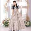 Blue evening dress female feeling on the run princess style coming of age light luxury niche annual meeting host banquet dress