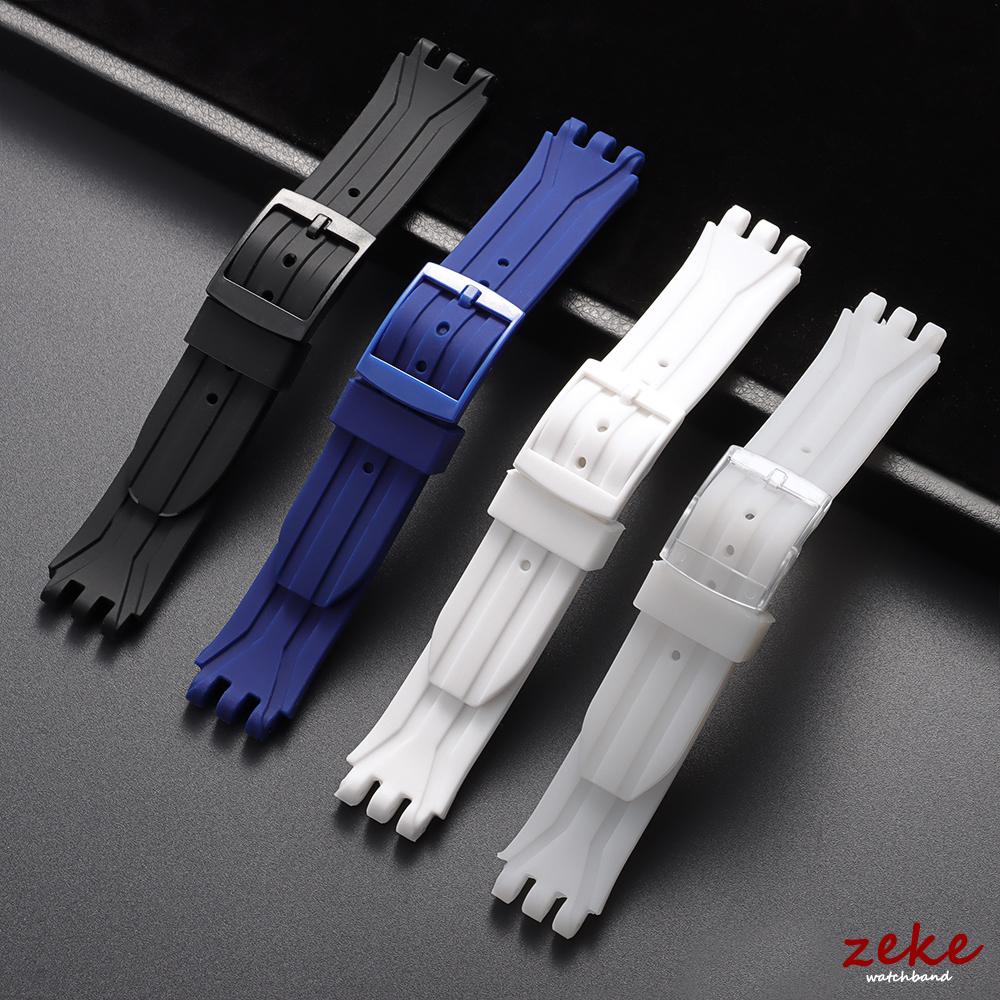 Для Swatch SUIB400 SUIK400 Силиконовый Ремешок для Часов 18 мм Запасной Резиновый Ремешок Мужской Женский Водонепроницаемый Спортивный Наручный Ремешок Браслет Пояс