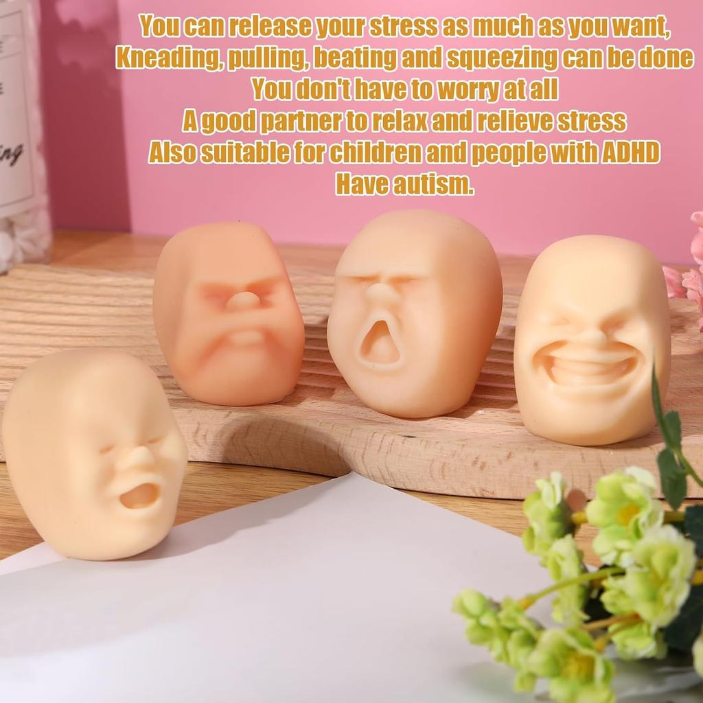 Funny Human Face Emotion Ball for Kids Adults Soft Stretchy Fidget Toys Stress Relief Squeeze Ball for Autism Anxiety Relief
