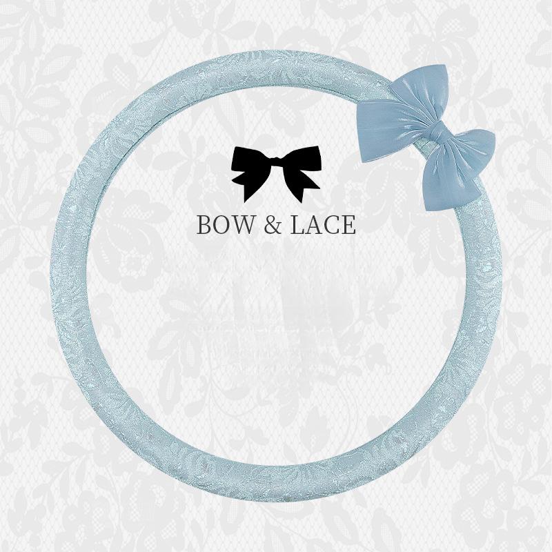 Car Steering Wheel Cover with Lace Goddess Design Cartoon Bowknot Hand Wrap Summer Interior Accessories handlebar Case For Women