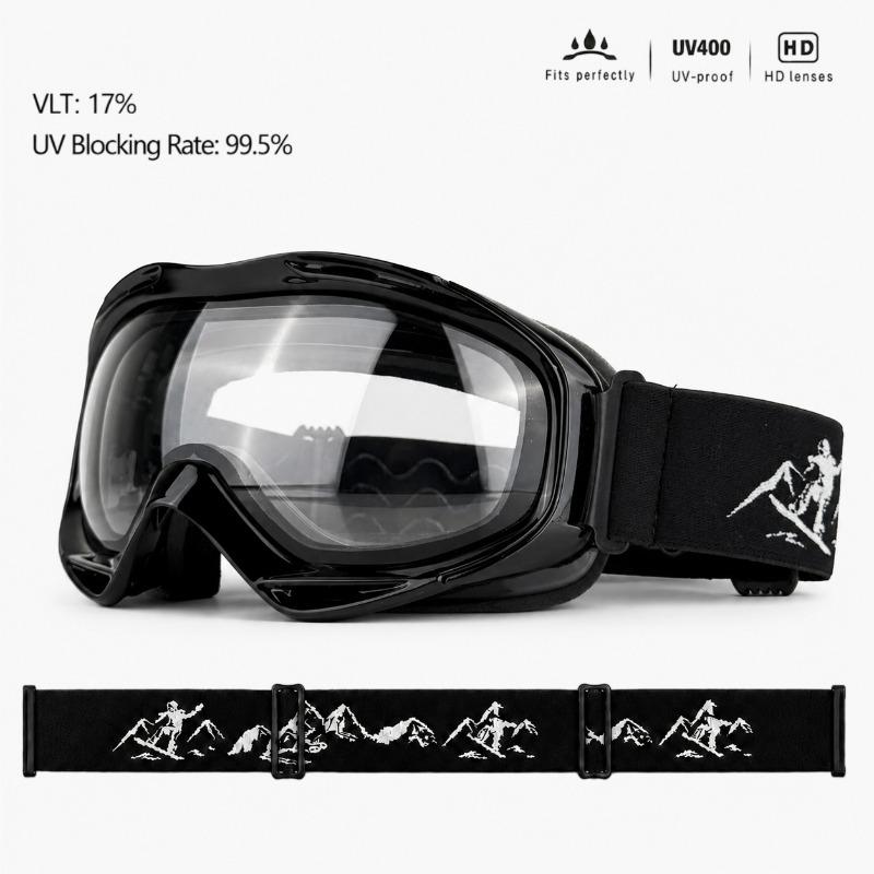 Spherical Large Field of View Ski Goggles Single and Double Ski Sports Equipment Double-layer Lenses Anti-fog Can Card Myopia Goggles