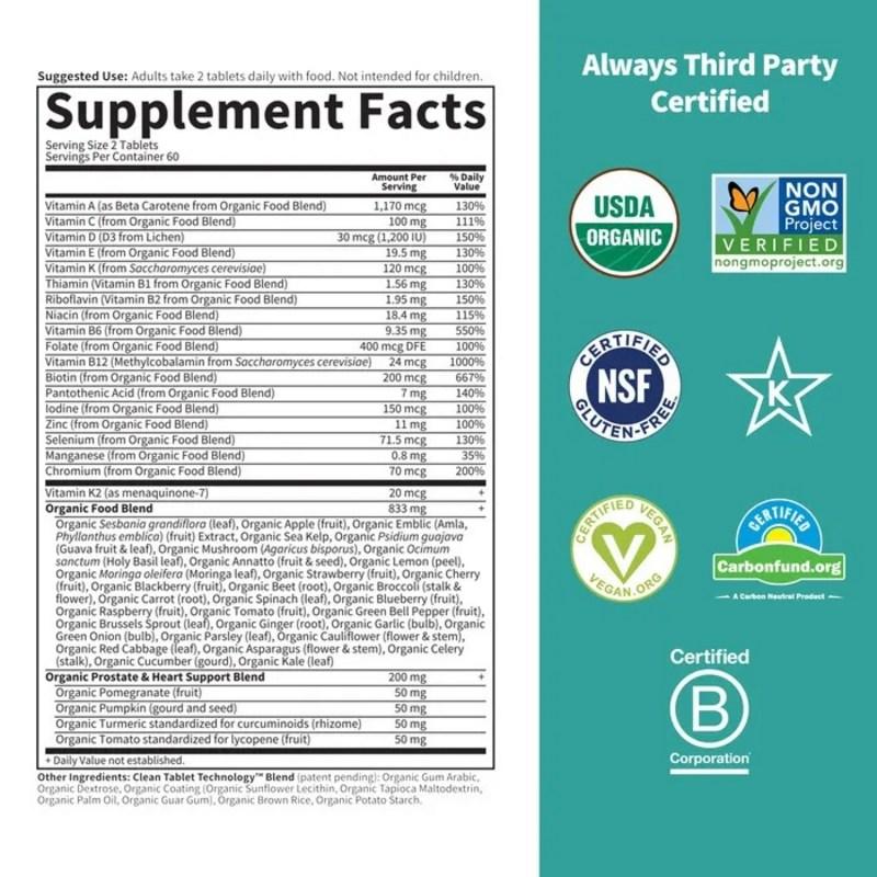 Garden of Life My Kind Men's 40+ Multivitamin 120 tablets, 120 tablets, 1 unit