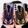 Серый чехол для телефона из стекла с узором золотого дракона Для Samsung S26 S22 S8 9 10 S20 Ultra S21 Pro S22 Plus S23 FE S24Ultra S25 Edge S24+