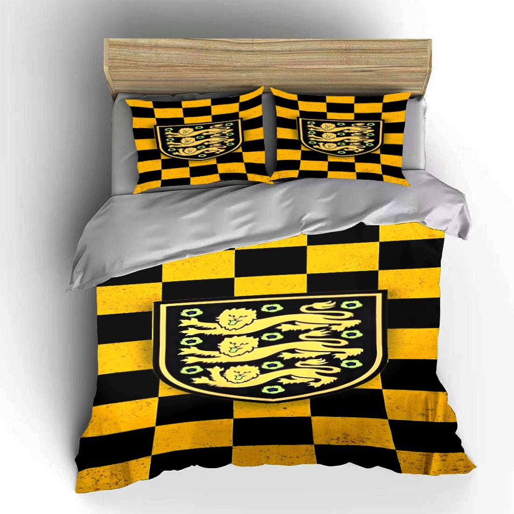 Black-and-yellow checkered pattern. Bedding sets Duvet cover sets Duvet covers Pillowcases(1* Duvet Cover 2* Pillowcases without duvet insert)