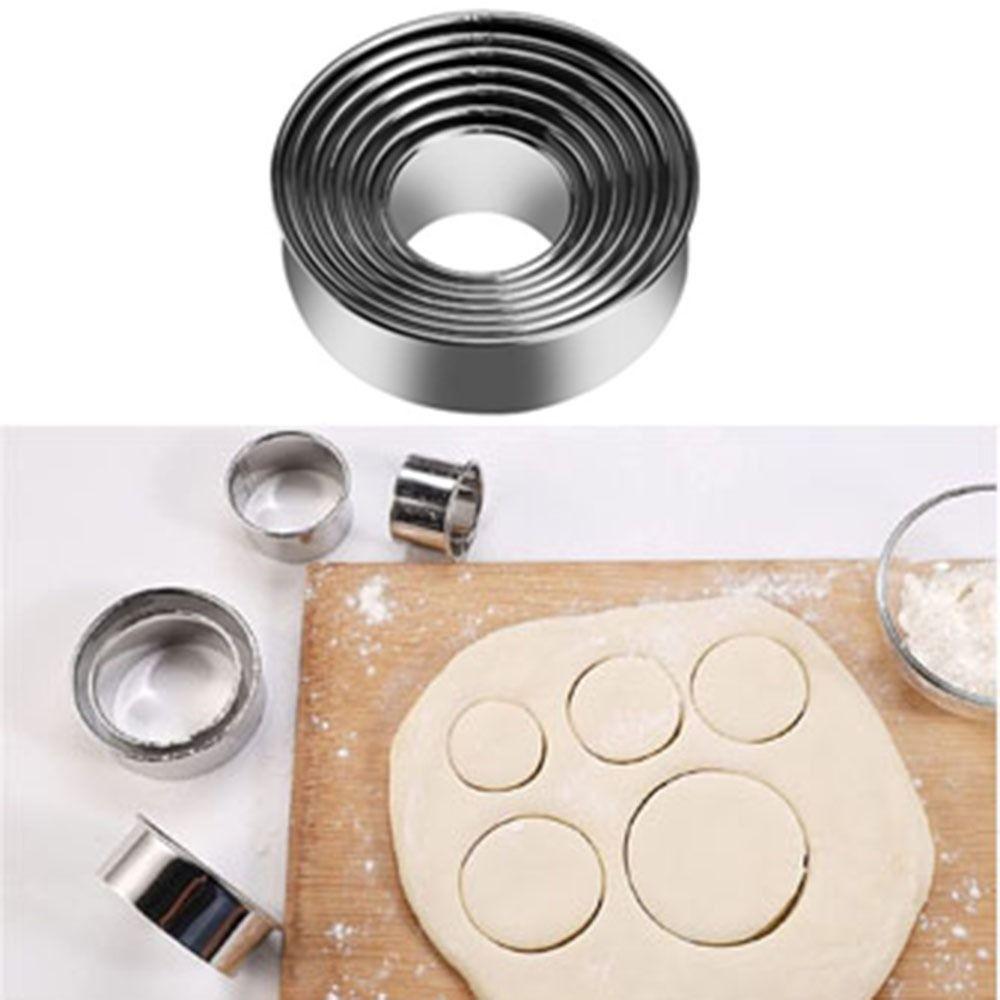 5Pcs Stainless Steel Biscuit Mold Set Graduated Sizes Pastry Baking Circle Ring Baking