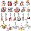 Медь Рождественская Серия Носок Снеговик Лось Колокольчик Подвеска Подходит Оригинальный Браслет Шарм Бусины Ожерелье Сделай Сам Женские Украшения