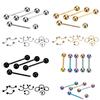 9Pcs Mixed Style Lip Nipple Tongue Bar Barbell Ring Labret Body Piercing Jewelry