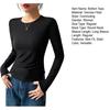 Women Bottom Tops Round Neck Long Sleeve Slim Fit Base Shirt Solid