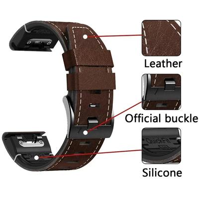 Классический кожаный силиконовый ремешок для Garmin Fenix 7 7X 6 6X Pro 5 5X Plus 3HR 945 ремешок 26 мм 22 мм Tactix Bravo Delta Mk2 ремешок для часов браслет