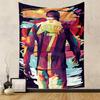 Abstract Soccer Player with Number 7 Patterned tapestry home decor, suitable for bedroom and living room, gift