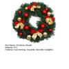 12 Inch Christmas Wreath Decoration for Front Door Artificial Wreath with Bells Balls Bows for Indoor Outdoor Holiday Decor