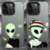 Зеленый инопланетянин Чехол для телефона Для iPhone 17 16 15 14 13 12 11 Pro Max Plus Серебристый Матовый Черный Чехол