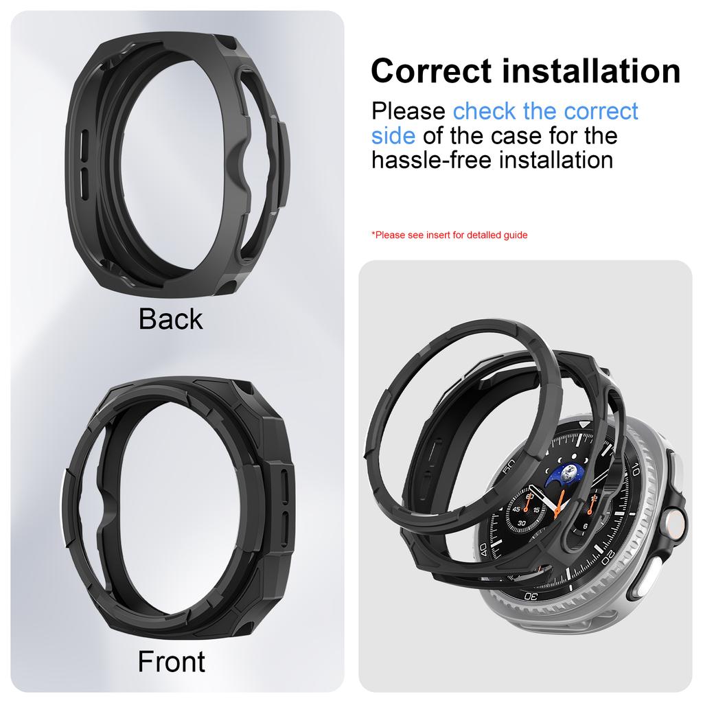 Чехол для ПК + Защитное кольцо Для Samsung galaxy watch 8 classic 46 мм Аксессуары Полый бампер-оболочка Для galaxy watch 8 classic чехол