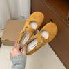 Cross Buckle Flat Bottom Fashion Mary Jane Women's Versatile Flat Bottom Ballet Shoes Round Head Light Mouth Single Shoes