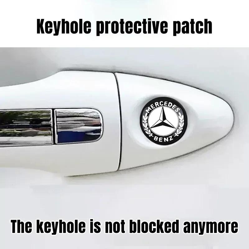VCJ1  4Pcs Car styling Lock Keyhole Stickers Decoration Protection For Mercedes Benz C180 C200 C260 C300 W108 W124 W126 W140 W168 W169