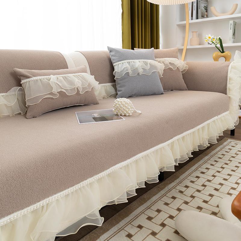 Новая подушка для дивана, универсальная нескользящая подушка для четырех сезонов, высококачественная подушка, минималистичный современный модный чехол для дивана с кружевным краем