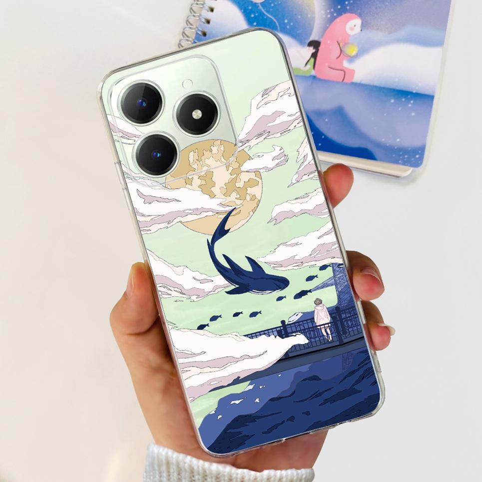 Чехол-сердце для пары для Realme Narzo N61 N63 Realme C63 C61 Прозрачный Мягкий Силиконовый Тонкий Чехол для Телефона Модный Capas