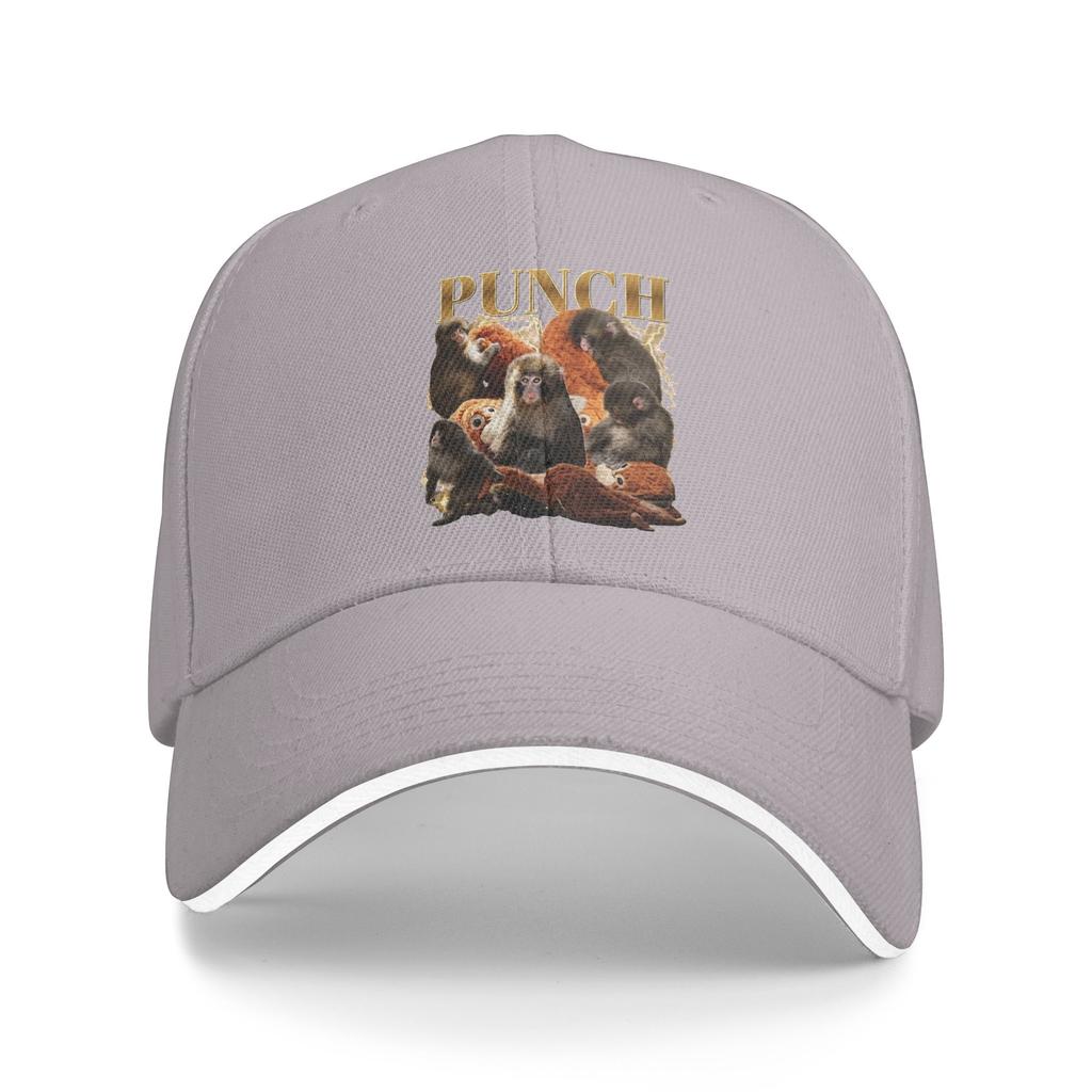 Team Punch Baby Monkey Punch Baseball Cap Vintage Couple Women Trucker Hat Breathable Print Hunting Camping Baseball Caps Gift
