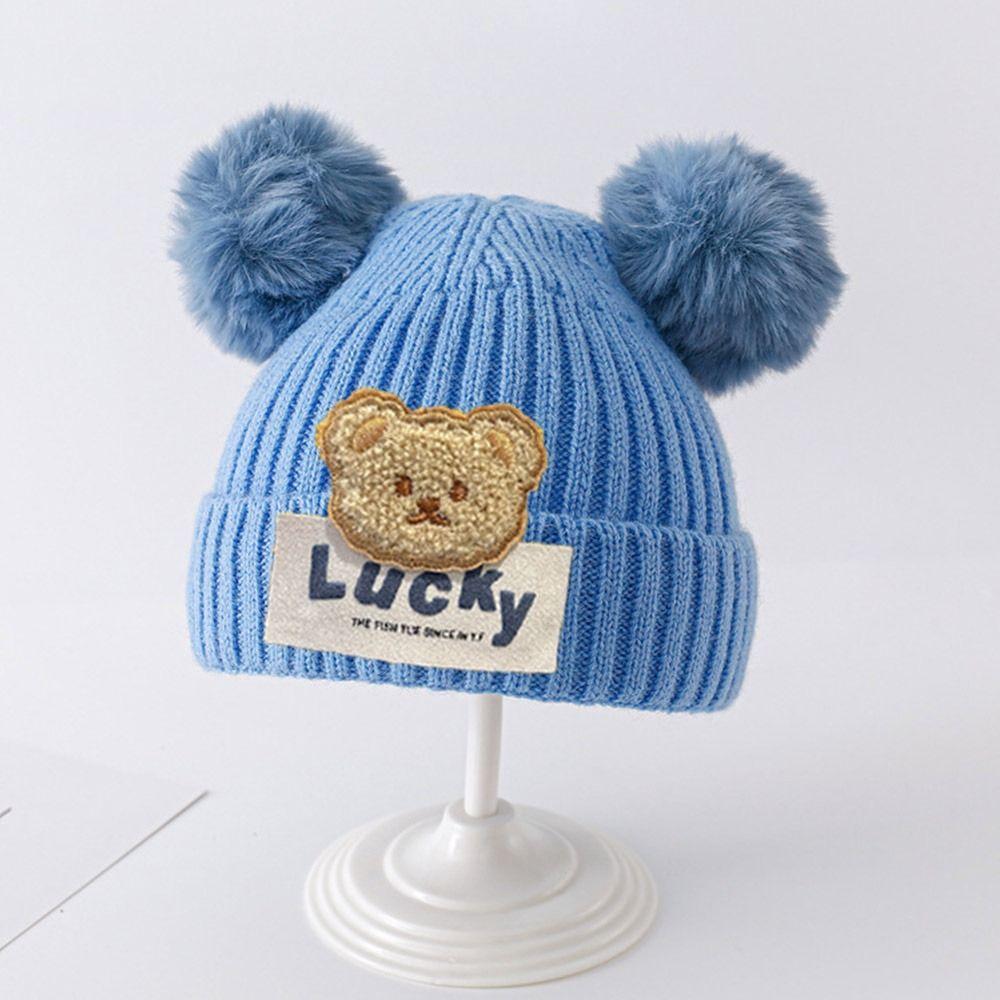Winter Newborn Ear Protection Hat Warm Children Earmuffs Cap Cute Baby Beanies with Pop
