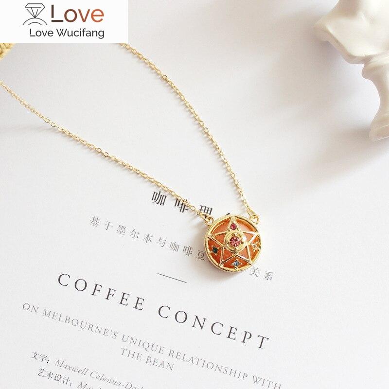 Модное простое женское ожерелье с трехмерной металлической круглой звездой и драгоценными камнями, модная бижутерия, подарок для женщин