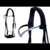 Dressage Bridle With Blue Crystal Brow-band ,Patent Nose-band With Flash For Horse