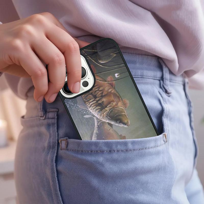 Fish Fishing Carp Funny Phone Case For iPhone 17 Air 15 16e 14 13 Pro Max Coque 12 11 Pro Max PLUS cover