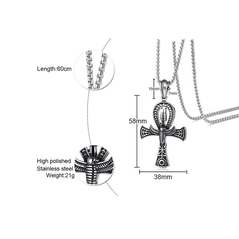 Индивидуальные ювелирные изделия Новые популярные модные египетские ювелирные изделия Ретро мужские анк крест заявление кулон ожерелье