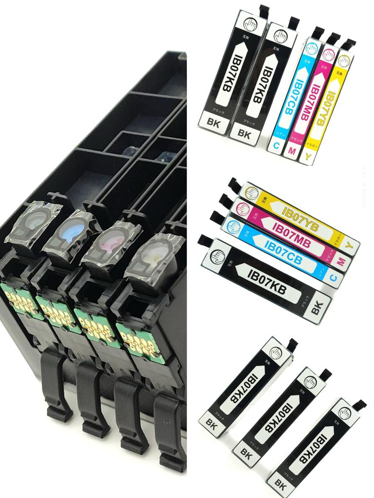 Set of 5 In 4 Colors Compatible Ink for EPSON Large Capacity Ink Cartridge Compatible Equipped with IC Chip IB07KB IB07MB IB07YB IB07CB