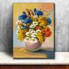 Абстрактный букет цветов в вазе, масло, холст, живопись, постеры и принты, настенные художественные фотографии, домашний декор для гостиной, без рамки
