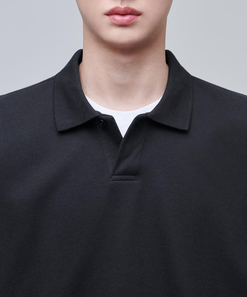MUSINSA STANDARD Oversized Collared Sweatshirt [Dark Gray]