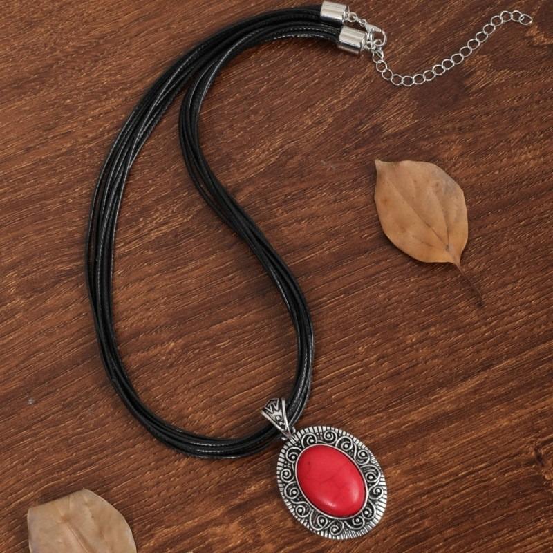 BLINGBAY Женское ожерелье с подвеской в стиле бохо, ретро, этническое, бирюзовое, геометрическое ожерелье с подвеской, подарок на день рождения для девочки