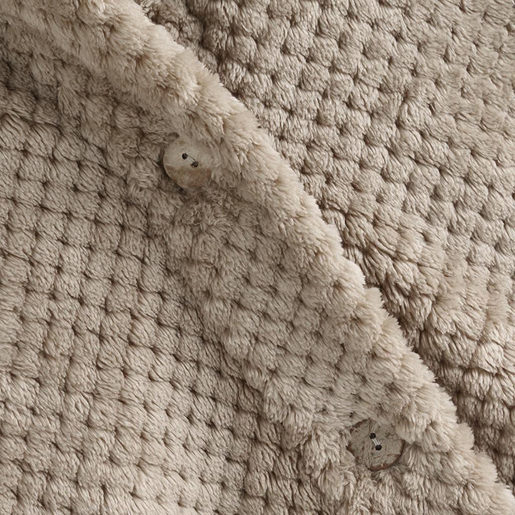 Женское флисовое пальто с длинным рукавом и карманом на пуговицах больших размеров с капюшоном