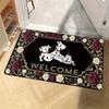 Disney 101 Dalmatians Welcome Mat Anti-Slip Door Mat with Elegant Black Pink Design with Roses Perfect for Home Decor