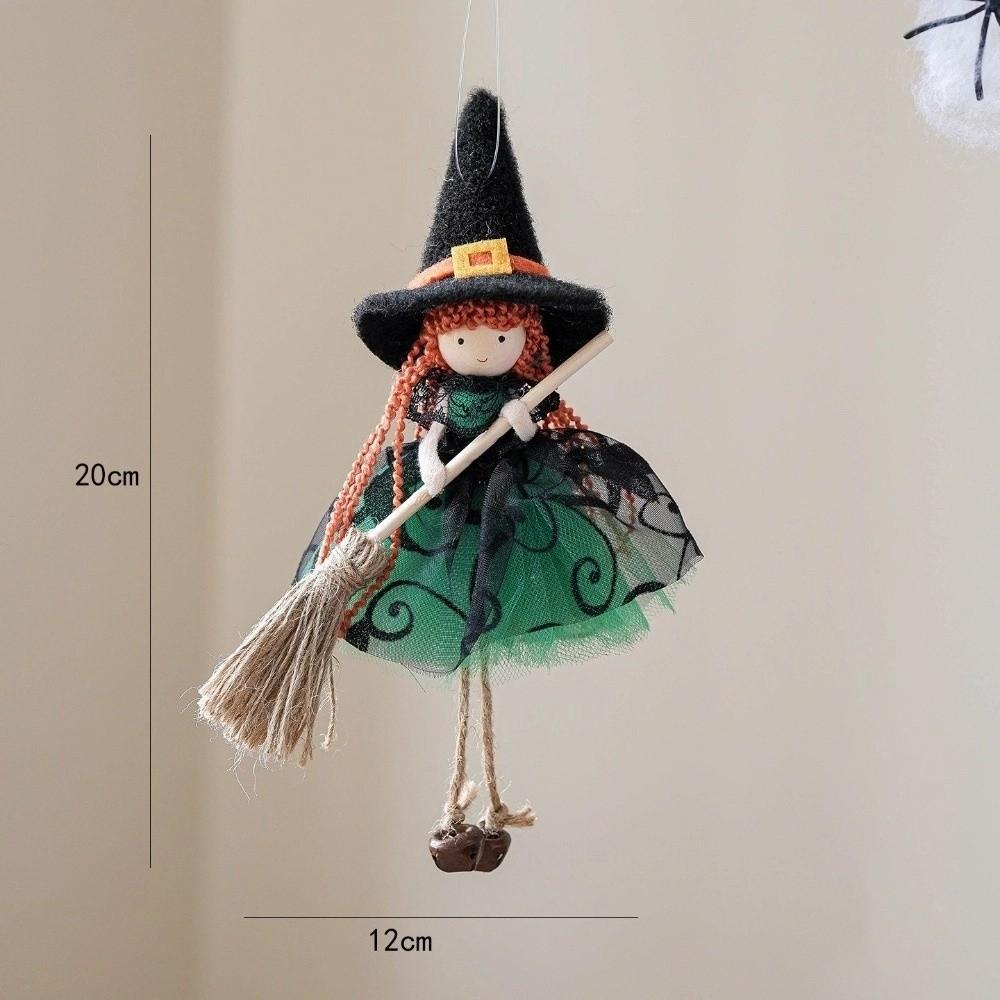 Kid Toy Broom Girl Angel Pendant Bell Foot Witch Figurine Handicraft  Party Supplies