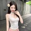 Pure Desire Spice Lace Splicing Halter Vest Women Spring and Autumn New Design Sense with A Thin Shirt