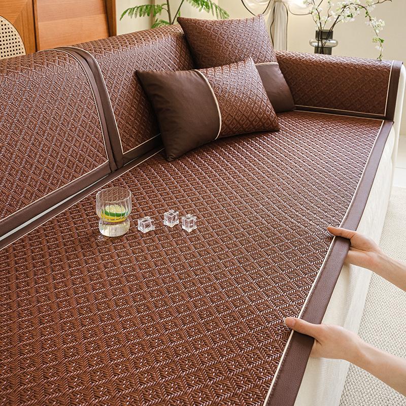 Rattan Mat Sofa Cushion, Summer Mat Cushion, Summer Non-Slip Leather Sofa Cover New Cold Cover