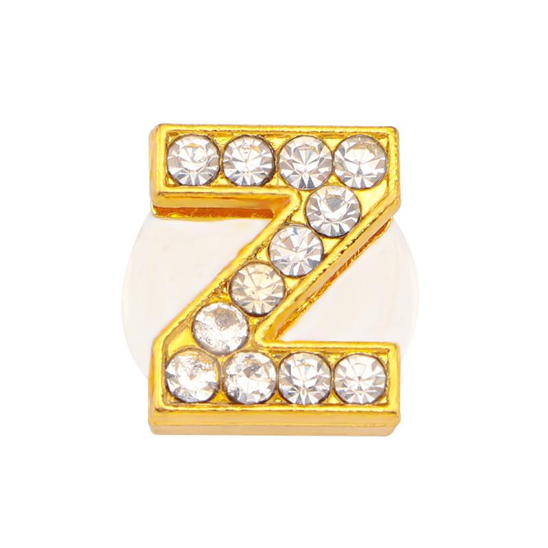 Новые золотые буквы алфавита, шармы для обуви, металлическая кнопка, стразы, корона, украшения для обуви, аксессуары для садовой обуви для женщин, мужчин, 1 шт.