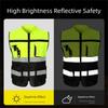 with Pocket Reflective Vest High Visibility Construction Clothes Outdoor Safety Clothing  Cycling