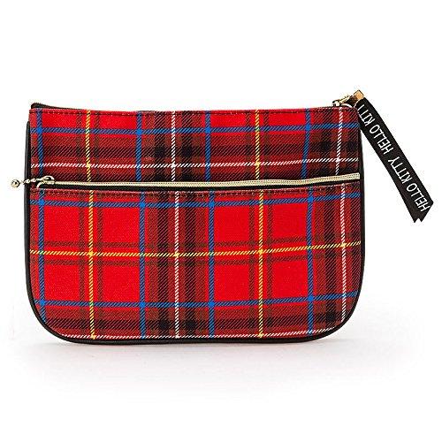 Sanrio Hello Kitty Flat Pouch Kitty Tartan (Привет, Красный)