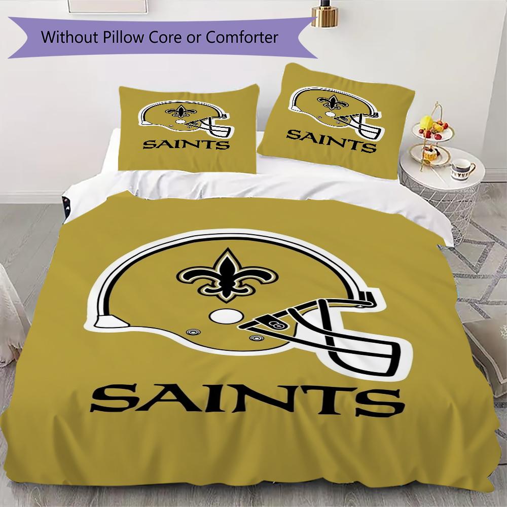 New Orleans Saints Pattern Bedding uilt Set uilt Cover Pillowcase Home Decoration Birthday Gift (1*duvet cover + 2*pillowcase without core)