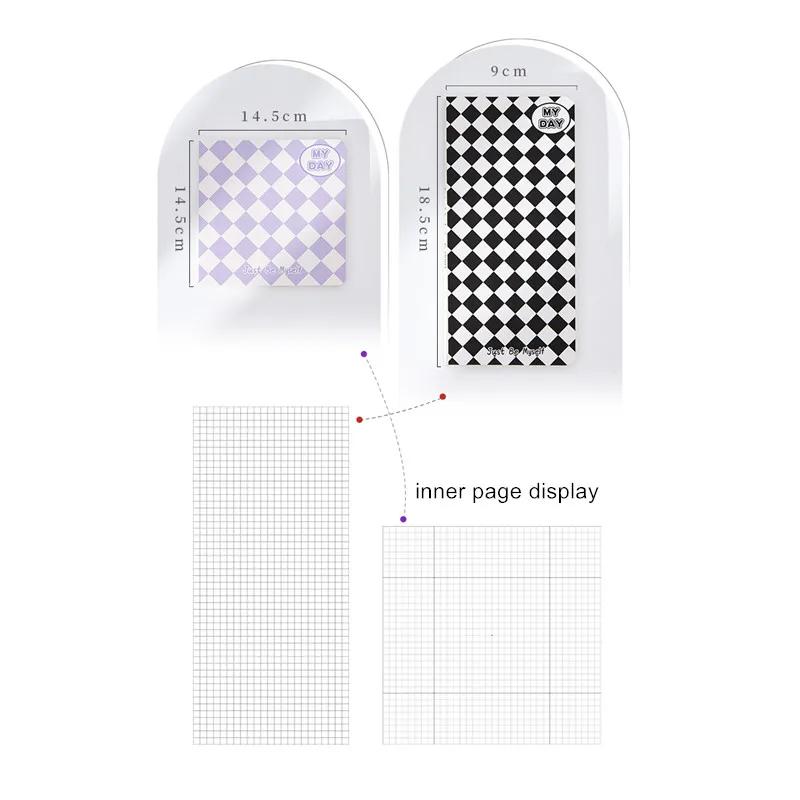 100sheets/pc Check Prints Square Rectangle Sticky Note Notebook Portable Memo Pad Notepad School Supplies